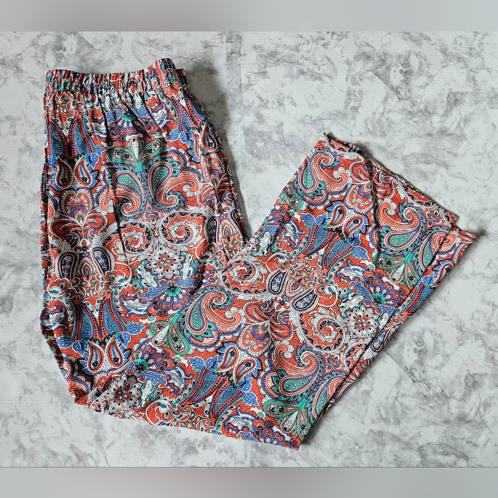 HESTER & ORCHARD 100% Rayon Wide-leg Paisley Bohemian style Trousers! - Picture 4 of 7